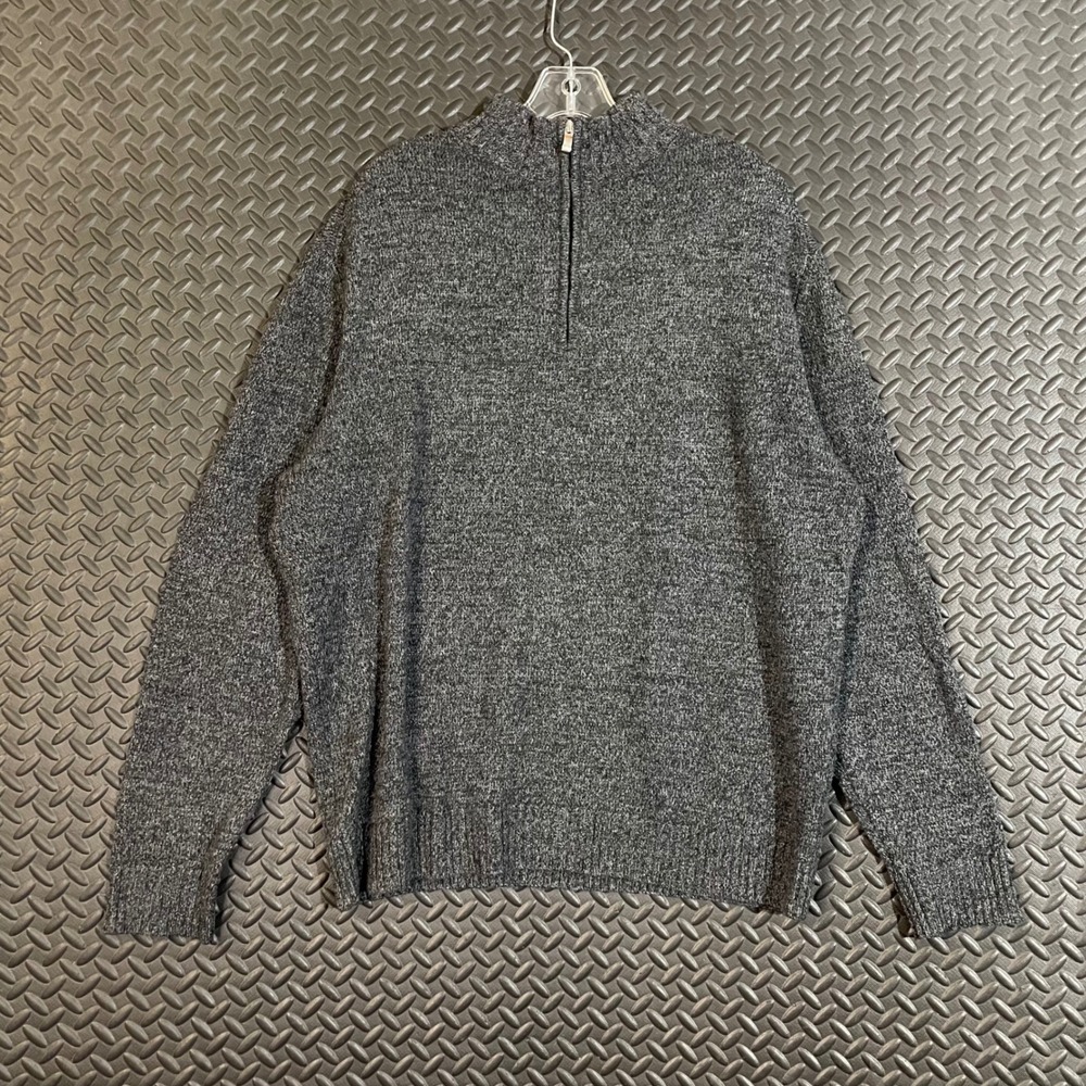 Enzo Mantovani Men's 100% Wool Gray Quarter Zip Sweater Pullover Size‎ XL